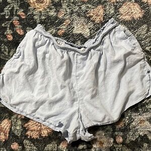 Aerie Sky Blue Ruffle Trim Shorts